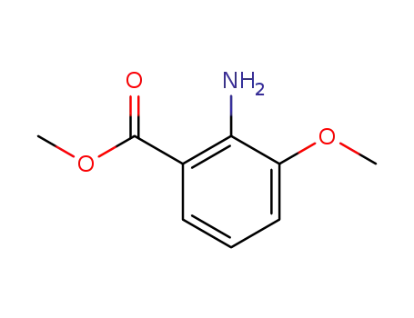 Molecular Structure of 5121-34-6 (Methyl 2-aMino-3-Methoxybenzoate)