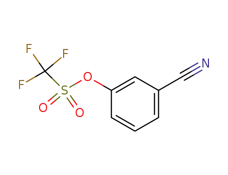 Molecular Structure of 66152-74-7 (Methanesulfonic acid, trifluoro-, 3-cyanophenyl ester)