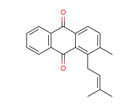 Molecular Structure of 102077-60-1 (9,10-Anthracenedione, 2-methyl-1-(3-methyl-2-butenyl)-)