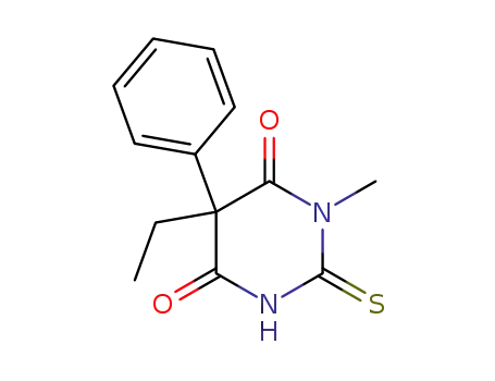 Molecular Structure of 104169-72-4 (4,6(1H,5H)-Pyrimidinedione,
5-ethyldihydro-1-methyl-5-phenyl-2-thioxo-)