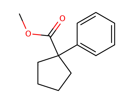 Molecular Structure of 4535-96-0 (Cyclopentanecarboxylic acid, 1-phenyl-, methyl ester)
