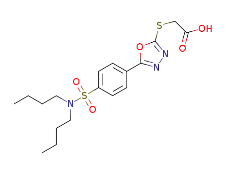 2-((5-(4-(N,N-dibutylsulfamoyl)phenyl)-1,3,4-oxadiazol-2-yl)thio)acetic acid