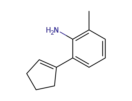 Molecular Structure of 235779-09-6 (Benzenamine, 2-(1-cyclopenten-1-yl)-6-methyl-)