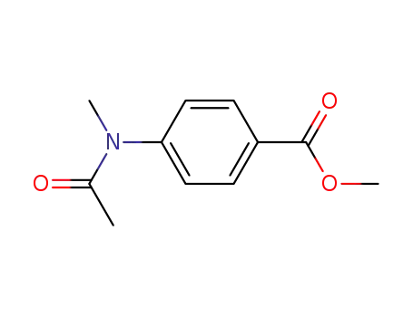 Molecular Structure of 37619-13-9 (Benzoic acid, 4-(acetylmethylamino)-, methyl ester)