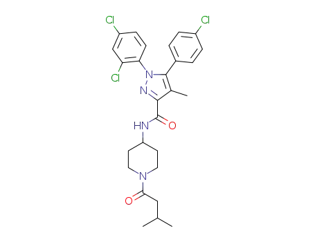 5-(4-chlorophenyl)-1-(2,4-dichlorophenyl)-4-methyl-N-[1-(3-methylbutanoyl)piperidin-4-yl]-1H-pyrazole-3-carboxamide
