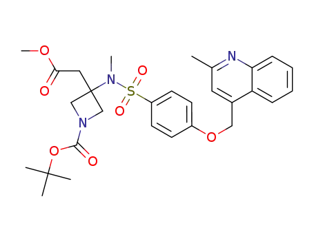 tert-butyl 3-(2-methoxy-2-oxoethyl)-3-((N-methyl-4-((2-methylquinolin-4-yl)methoxy)phenyl)sulfonamido)azetidine-1-carboxylate
