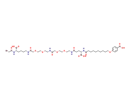 4-[10-[[(1S)-4-[2-[2-[2-[2-[2-[2-[[(5S)-5-[(2-bromoacetyl)amino]-5-carboxypentyl]amino]-2-oxoethoxy]ethoxy]ethylamino]-2-oxoethoxy]ethoxy]ethylamino]-1-carboxy-4-oxobutyl]amino]-10-oxodecoxy]benzoic acid