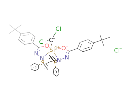 bis[N-(diphenylphosphiniminoethane)-4-t-butyl-phenyl-N',O](dichloromethyl)siliconium chloride