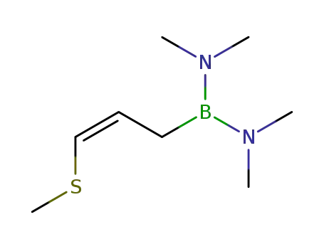 Molecular Structure of 77896-83-4 (Boranediamine, N,N,N',N'-tetramethyl-1-[3-(methylthio)-2-propenyl]-,
(Z)-)