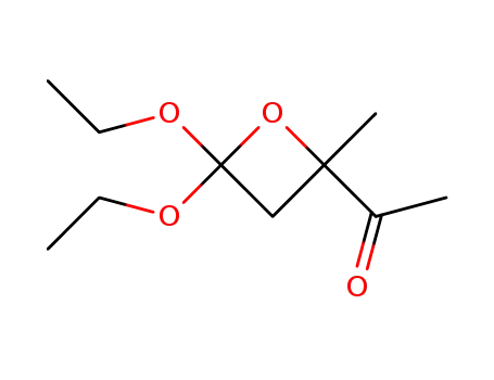 Molecular Structure of 93183-68-7 (Ethanone, 1-(4,4-diethoxy-2-methyl-2-oxetanyl)-)