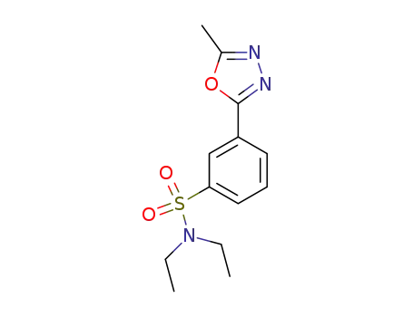 Molecular Structure of 96134-58-6 (Benzenesulfonamide, N,N-diethyl-3-(5-methyl-1,3,4-oxadiazol-2-yl)-)