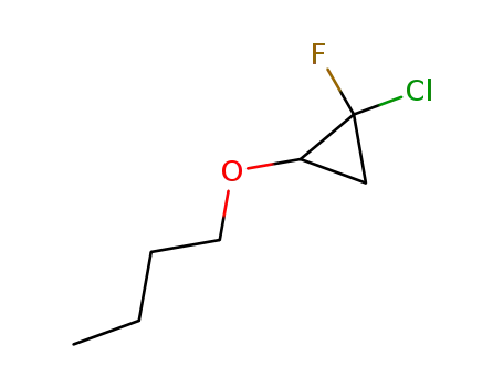 Molecular Structure of 95241-05-7 (Cyclopropane, 2-butoxy-1-chloro-1-fluoro-)