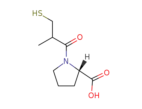 Molecular Structure of 64838-54-6 (L-Proline, 1-(3-mercapto-2-methyl-1-oxopropyl)-)
