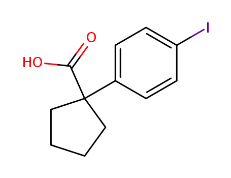 Molecular Structure of 135569-28-7 (Cyclopentanecarboxylic acid, 1-(4-iodophenyl)-)