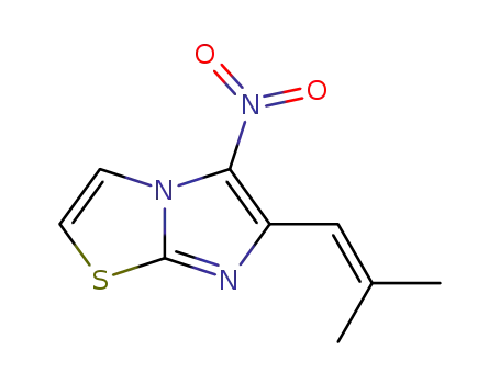Molecular Structure of 139029-63-3 (Imidazo[2,1-b]thiazole, 6-(2-methyl-1-propenyl)-5-nitro-)