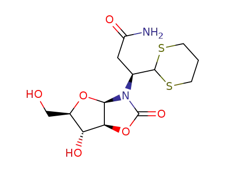 3-<(S)-1-(1,3-dithian-2-yl)>propionamido-(1,2-dideoxy-β-D-arabinofurano)-<1,2-d>-2-oxazolidinone