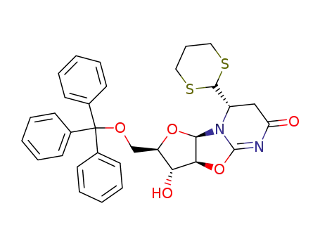 O2,2'-anhydro-5,6-dihydro-6-(S)-(1,3-dithian-2-yl)-5'-O-trityluridine