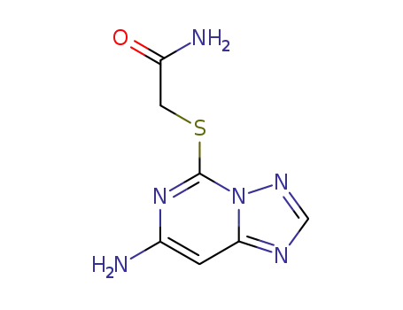 Molecular Structure of 143212-81-1 (2-[(7-amino[1,2,4]triazolo[1,5-c]pyrimidin-5-yl)sulfanyl]acetamide)