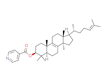 Isonicotinic acid (3S,5R,10S,13R,14R,17R)-17-((R)-1,5-dimethyl-hex-4-enyl)-4,4,10,13,14-pentamethyl-2,3,4,5,6,7,10,11,12,13,14,15,16,17-tetradecahydro-1H-cyclopenta[a]phenanthren-3-yl ester