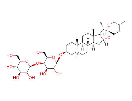 Molecular Structure of 110124-76-0 (b-D-Galactopyranoside, (3b,5a,25R)-spirostan-3-yl 4-O-b-D-glucopyranosyl-)