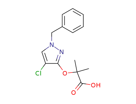 2-(1-benzyl-4-chloro-1H-pyrazol-3-yloxy)-2-methyl-propionic acid
