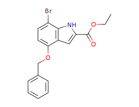 Molecular Structure of 290333-14-1 (1H-Indole-2-carboxylic acid, 7-bromo-4-(phenylmethoxy)-, ethyl ester)