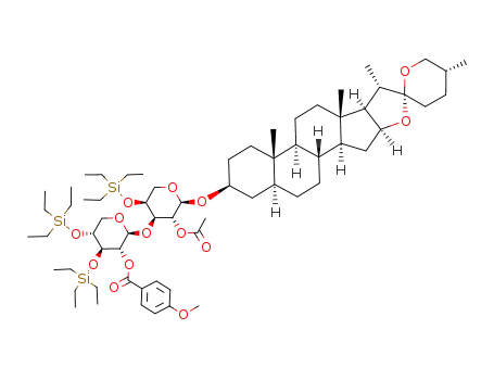 tigogenin-3-yl 2-O-(4-methoxybenzoyl)-3,4-di-O-triethylsilyl-β-D-xylopyranosyl-(1->3)-2-O-acetyl-3-O-triethylsilyl-α-L-arabinopyranoside
