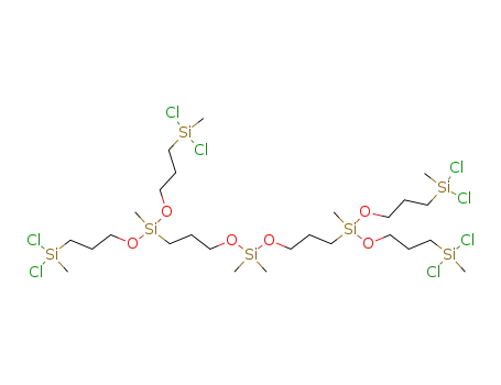 1-{bis-[3-(dichloro-methyl-silanyl)-propoxy]-methyl-silanyl}-3-[(3-{bis-[3-(dichloro-methyl-silanyl)-propoxy]-methyl-silanyl}-propoxy)-dimethyl-silanyloxy]-propane