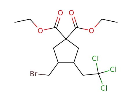 diethyl 3-(bromomethyl)-4-(2,2,2-trichloroethyl)cyclopentane-1,1-dicarboxylate