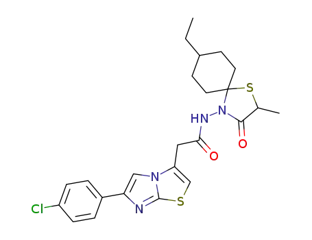 2-[6-(4-chloro-phenyl)-imidazo[2,1-b]thiazol-3-yl]-N-(8-ethyl-2-methyl-3-oxo-1-thia-4-aza-spiro[4.5]dec-4-yl)-acetamide