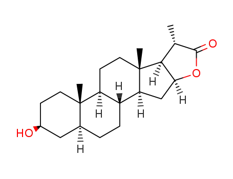 Molecular Structure of 514-33-0 ((20S)-3β,16β-Dihydroxy-5α-pregnane-20-carboxylic acid γ-lactone)
