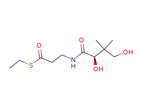 Molecular Structure of 521981-75-9 (Propanethioic acid,
3-[[(2R)-2,4-dihydroxy-3,3-dimethyl-1-oxobutyl]amino]-, S-ethyl ester)