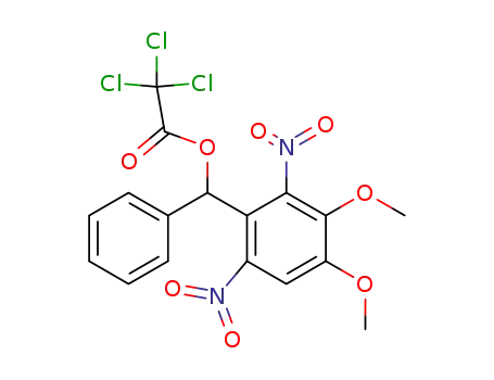 Molecular Structure of 479637-68-8 (Acetic acid, trichloro-, (3,4-dimethoxy-2,6-dinitrophenyl)phenylmethyl
ester)