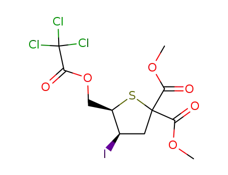dimethyl cis-5-[2,2,2-(trichloroacetyloxy)methyl]-4-iodotetrahydrothiophene-2,2-dicarboxylate