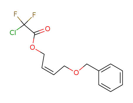 Molecular Structure of 807378-02-5 (Acetic acid, chlorodifluoro-, (2Z)-4-(phenylmethoxy)-2-butenyl ester)