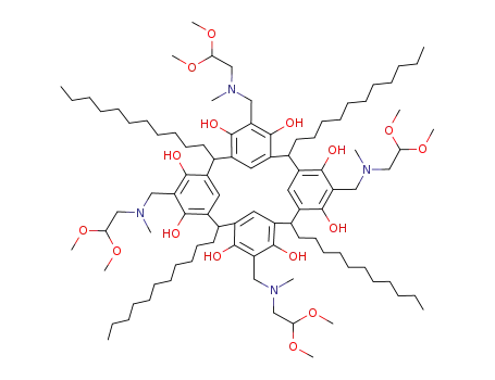 4,6,10,12,16,18,22,24-octahydroxy-5,11,17,23-tetrakis[(2,2-dimethoxyethyl)(methyl)aminomethyl]-2,8,14,20-tetraundecylpentacyclo[19.3.1.13,7.19,13.115,19]octacosa-1(25),3,5,7(28),9,11,13(27),15,17,19(26),21,23-dodecaene
