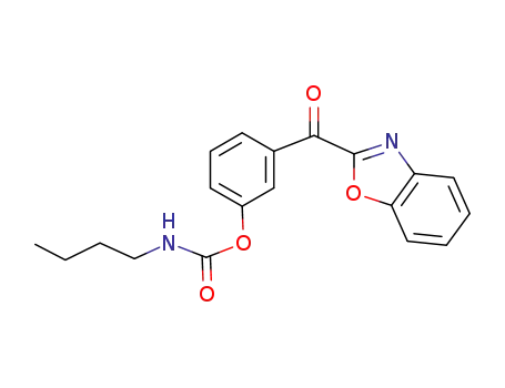 3-(benzo[d]oxazole-2-carbonyl)phenyl butylcarbamate ester