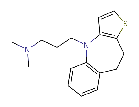 Molecular Structure of 37968-12-0 (4H-Thieno(3,2-b)(1)benzazepine-4-propanamine, 9,10-dihydro-N,N-dimethy l-)