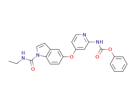 Molecular Structure of 670252-61-6 (Carbamic acid,
[4-[[1-[(ethylamino)carbonyl]-1H-indol-5-yl]oxy]-2-pyridinyl]-, phenyl ester)