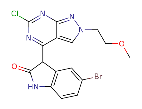 5-Bromo-3-[6-chloro-2-(2-methoxy-ethyl)-2H-pyrazolo[3,4-d]pyrimidin-4-yl]-1,3-dihydro-indol-2-one