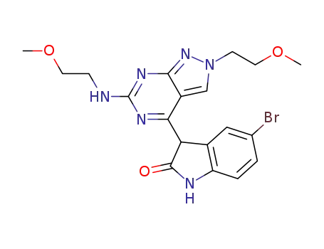5-Bromo-3-[2-(2-methoxy-ethyl)-6-(2-methoxy-ethylamino)-2H-pyrazolo[3,4-d]pyrimidin-4-yl]-1,3-dihydro-indol-2-one