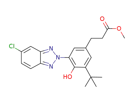 Molecular Structure of 83044-91-1 (methyl 3-[3-tert-butyl-4-hydroxy-5-(5-chloro-2H-benzotriazol-2-yl)phenyl]propionate)