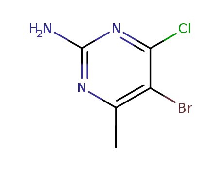 Molecular Structure of 6314-12-1 (2-PYRIMIDINAMINE, 5-BROMO-4-CHLORO-6-METHYL-)
