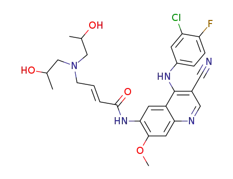 4-[bis-(2-hydroxy-propyl)-amino]-but-2-enoic acid [4-(3-chloro-4-fluoro-phenylamino)-3-cyano-7-methoxy-quinolin-6-yl]-amide