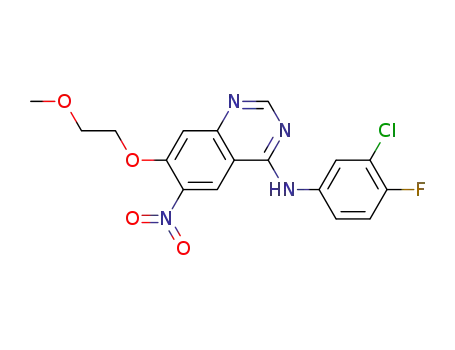 N-(3-chloro-4-fluorophenyl)-7-(2-methoxyethoxy)-6-nitroquinazoline-4-amine
