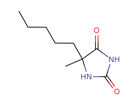 Molecular Structure of 65826-54-2 (2,4-Imidazolidinedione, 5-methyl-5-pentyl-)