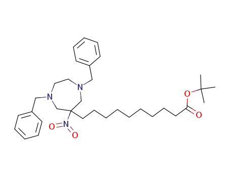 Molecular Structure of 873201-45-7 (1H-1,4-Diazepine-6-decanoic acid,
hexahydro-6-nitro-1,4-bis(phenylmethyl)-, 1,1-dimethylethyl ester)