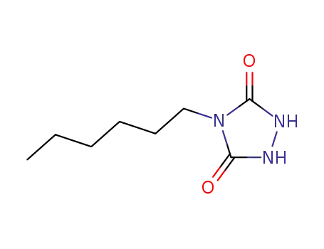 Molecular Structure of 81329-55-7 (1,2,4-Triazolidine-3,5-dione, 4-hexyl-)