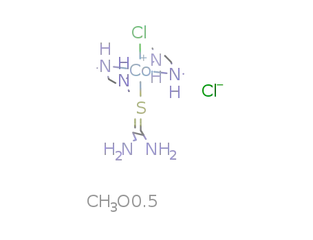 (CoCl(C4H12N2)2(SC(NH2)2))(1+)*Cl(1-)*0.5C2H5OH = CoCl2(C4H12N2)2(SC(NH2)2)*0.5C2H5OH