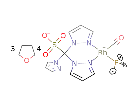 [carbonyl(triphenylphosphane)[tris(pyrazol-1-yl)methanesulfonato]rhodium(I)]4*(tetrahydrofuran)3